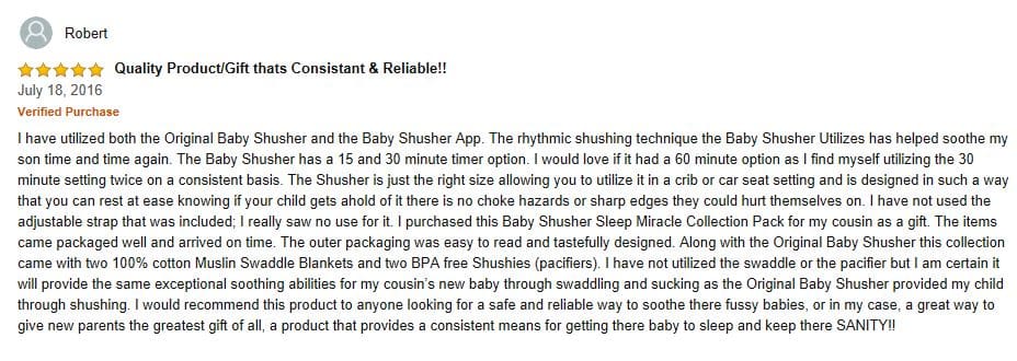 Baby shusher review - Robert
