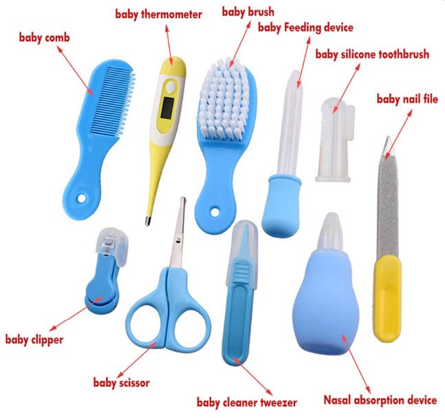 Common Items Found in a Baby Grooming Kit