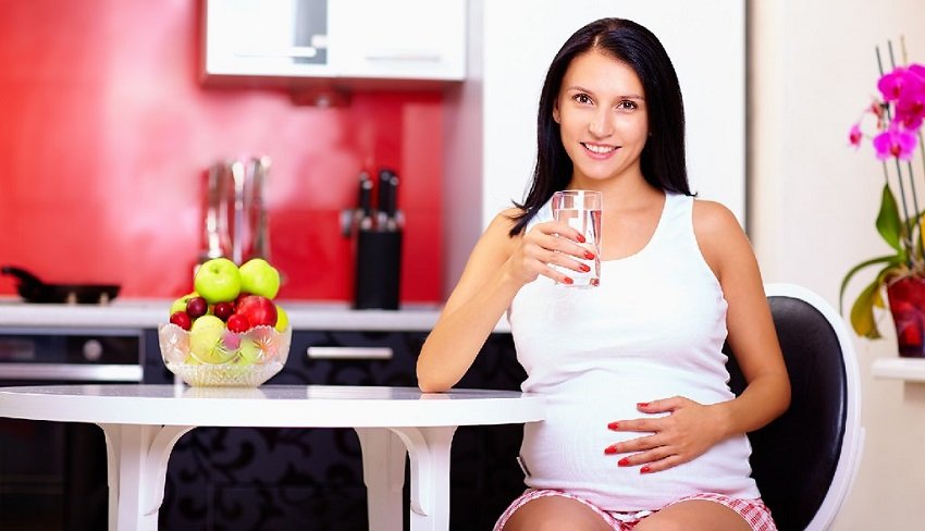 pregnant woman drinking