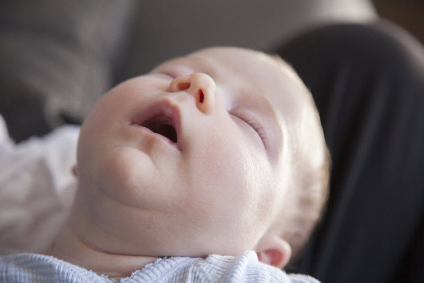 baby sleeping with mouth open