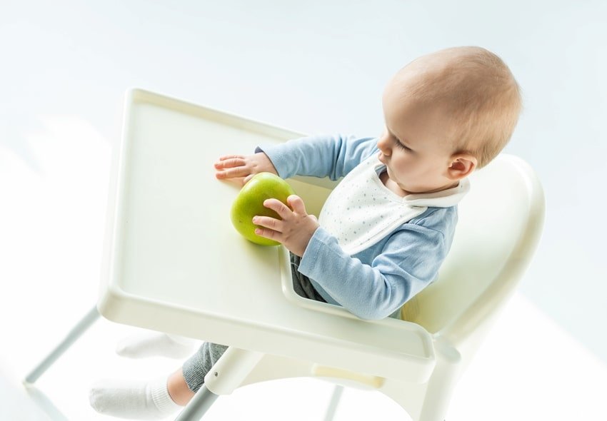 baby on high chair