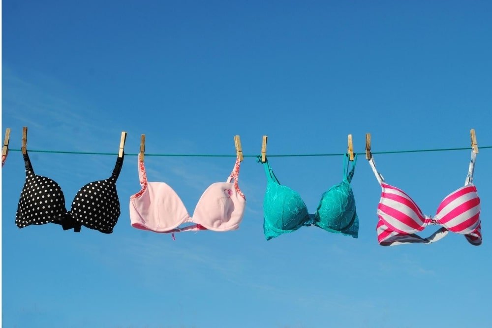 clothesline with bras