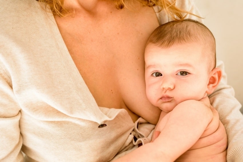 baby and mother after breastfeeding