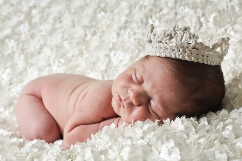 baby boy wearing a crown