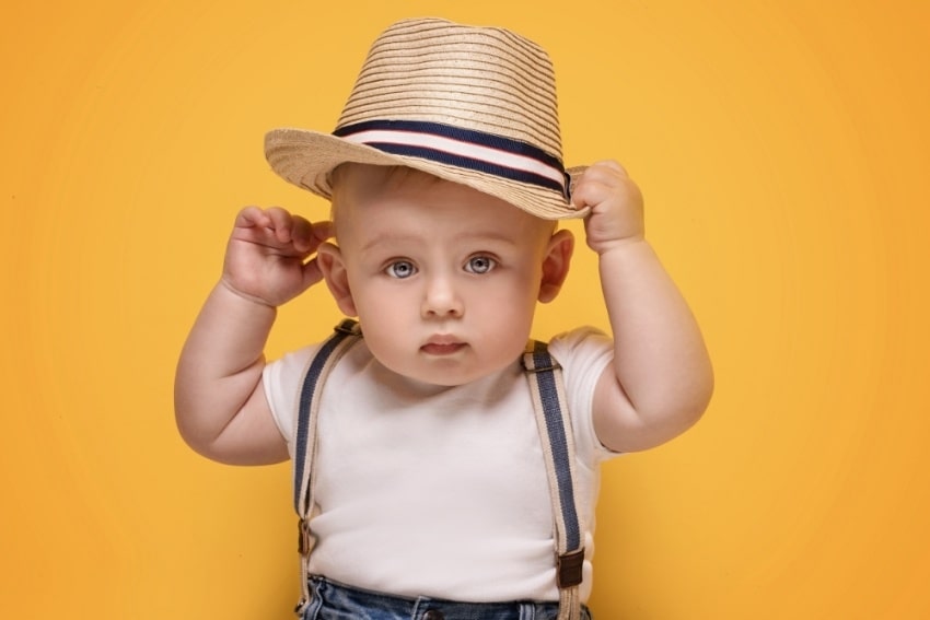 baby boy wearing a hat