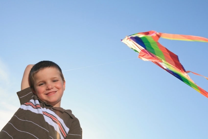 boy with a kite