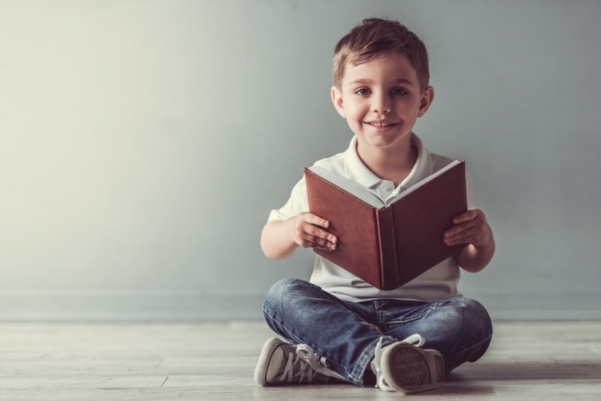 little boy reading