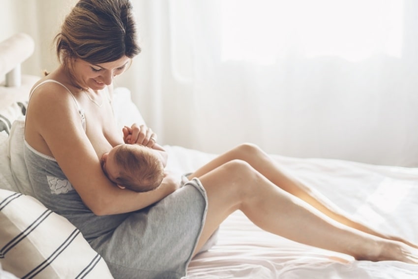 mother breastfeeding baby