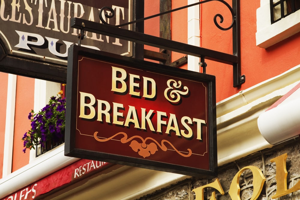 Signboard of a bed and breakfast