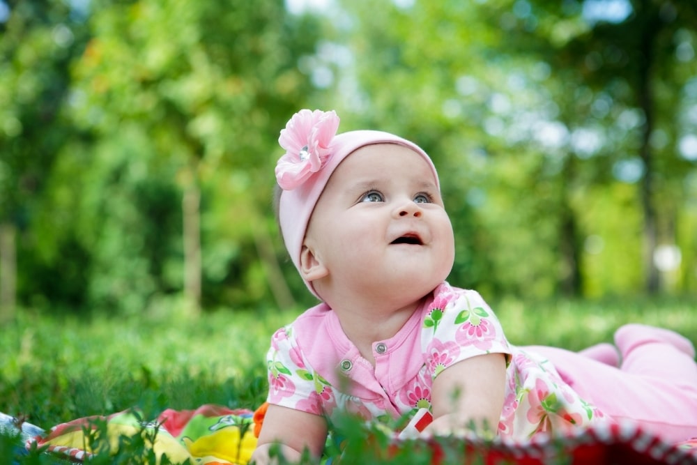 cute baby girl in pink