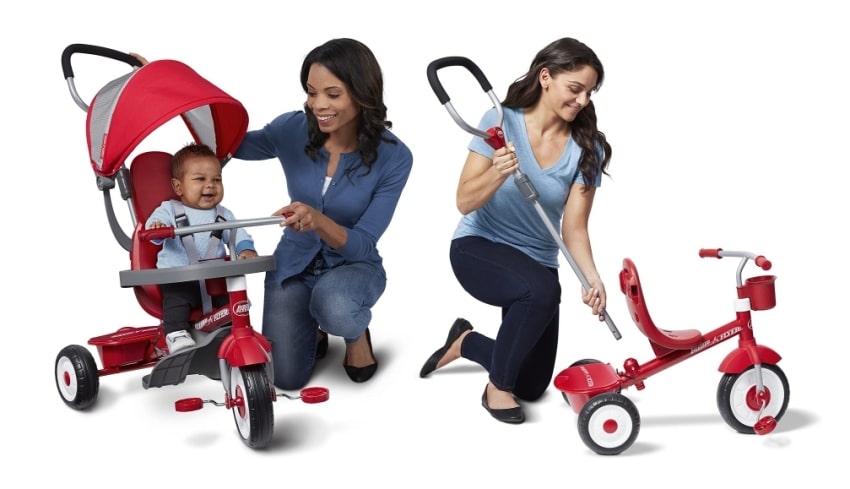 radio flyer trike mother and baby-side