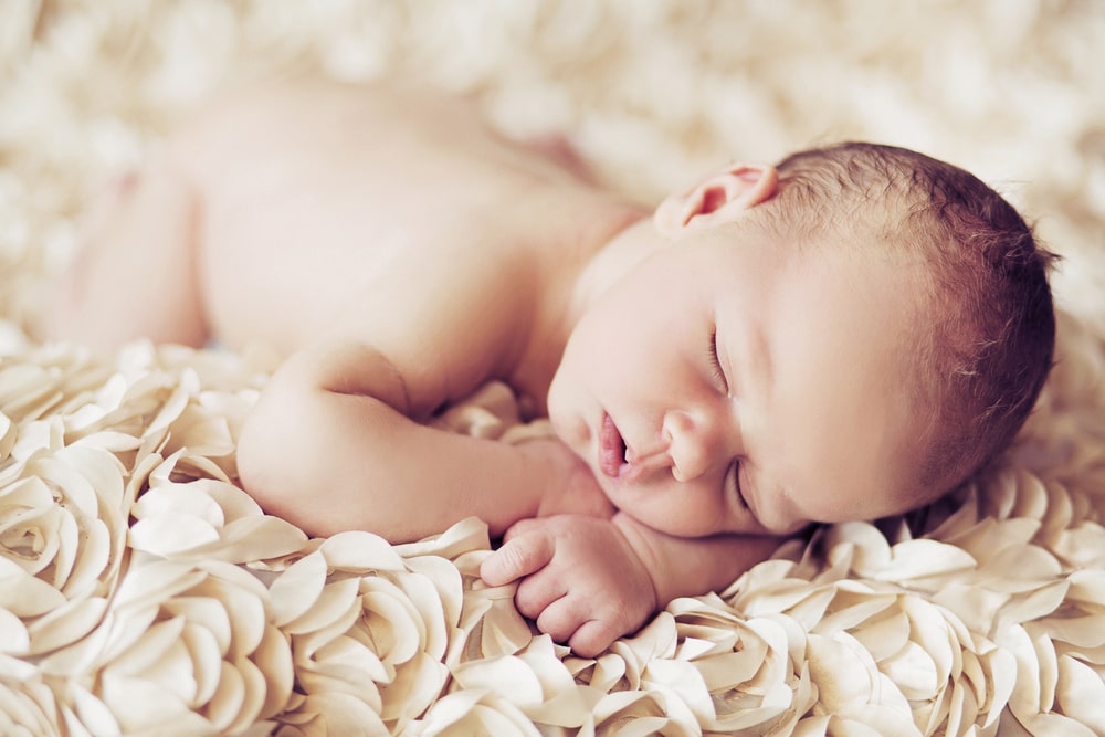 Picture presenting cute sleeping baby