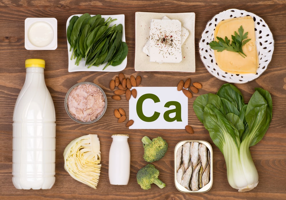 Food containing calcium