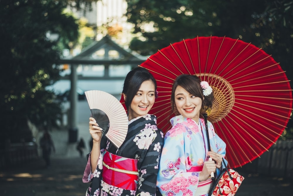 girl woman in a kimono