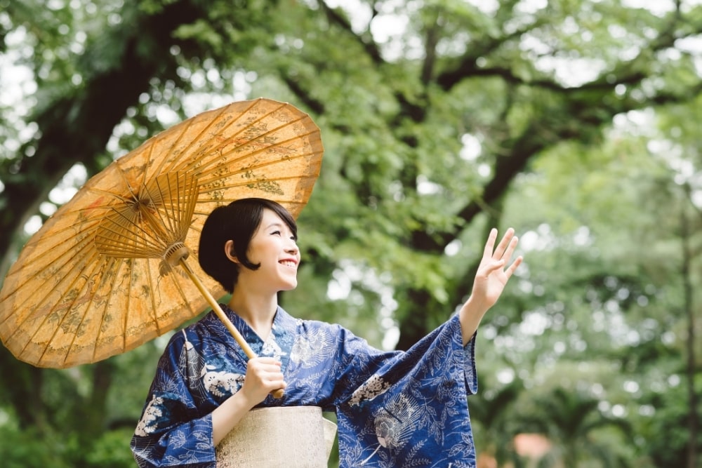 girl woman in a kimono