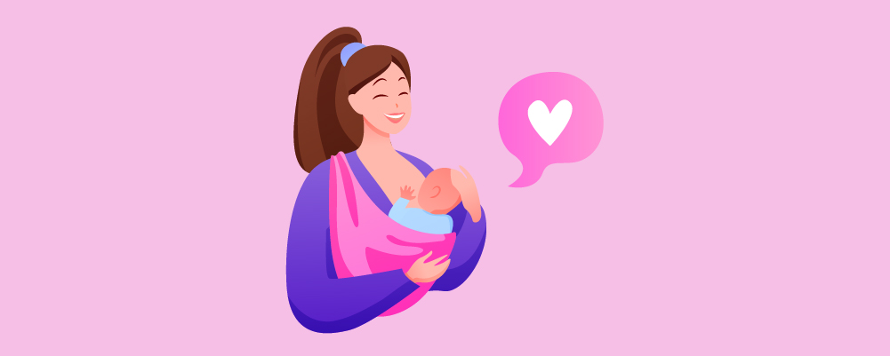 Woman Breastfeeding with love