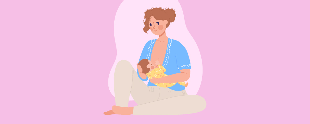 Woman Breastfeeding sitted