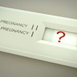 Pregnancy test. Question mark